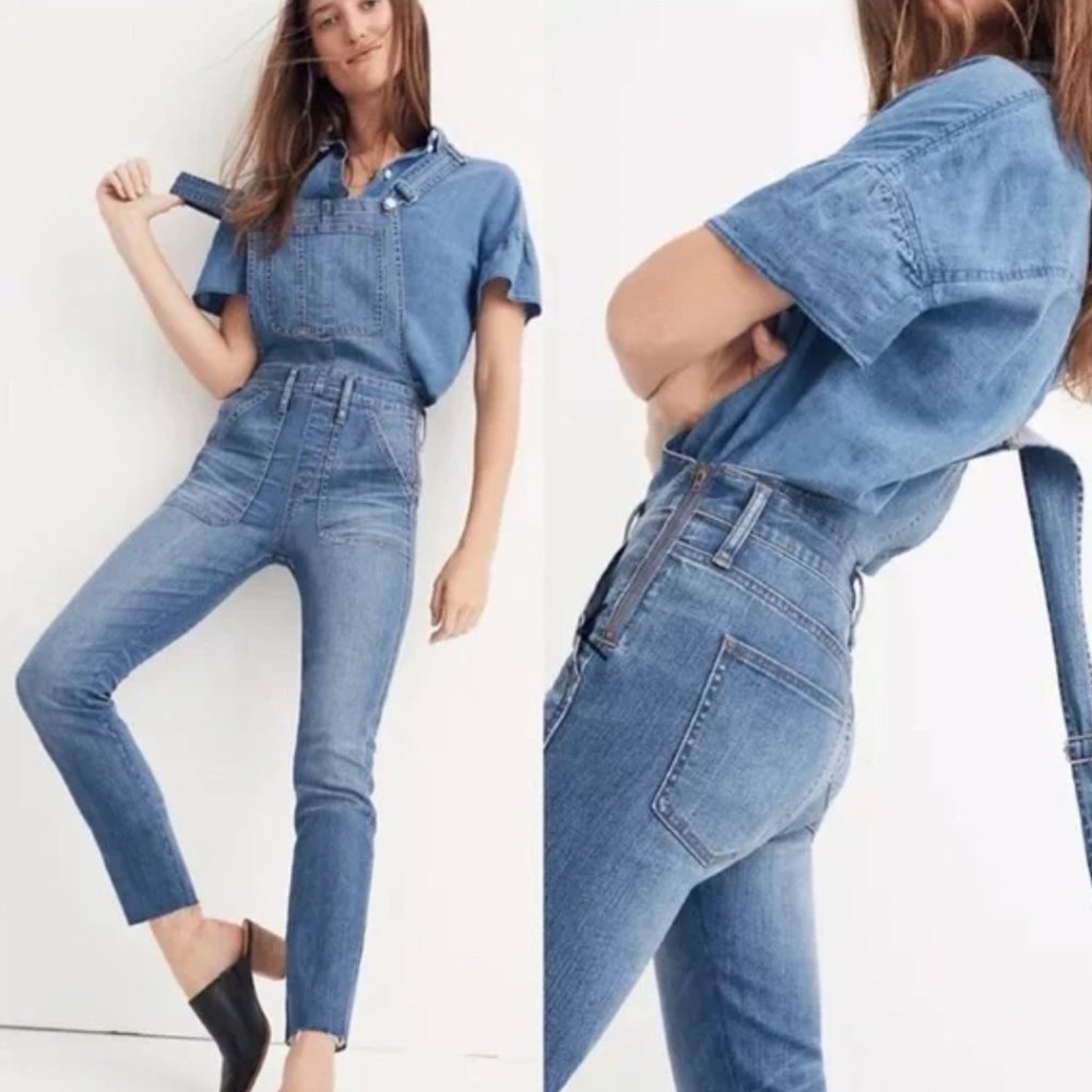 Madewell Skinny Overalls in Kemp Wash Size Medium